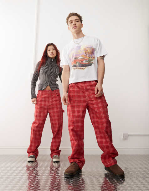 Pantaloni A Fondo Ampio Rossi Da Donna ASOS