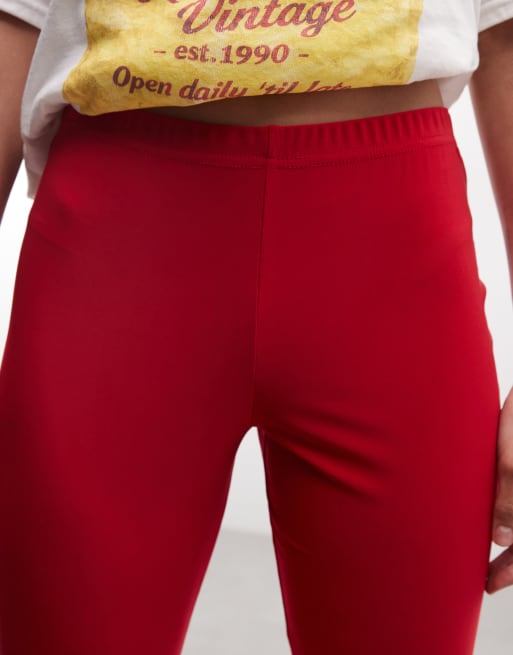 Reclaimed Vintage - Pantaloni capri rossi in coordinato, 4 di 5