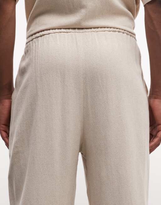 Reclaimed Vintage - Pantaloni comodi in misto lino tonalità neutra, 5 di 5