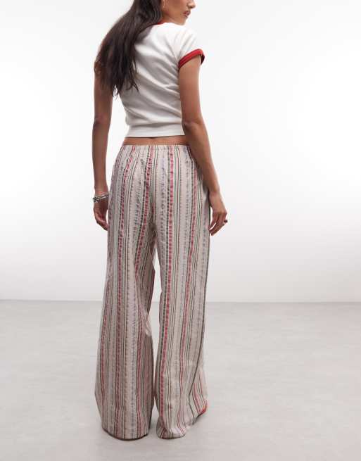 Reclaimed Vintage - Pantaloni comodi rosa a righe verdi, 5 di 5