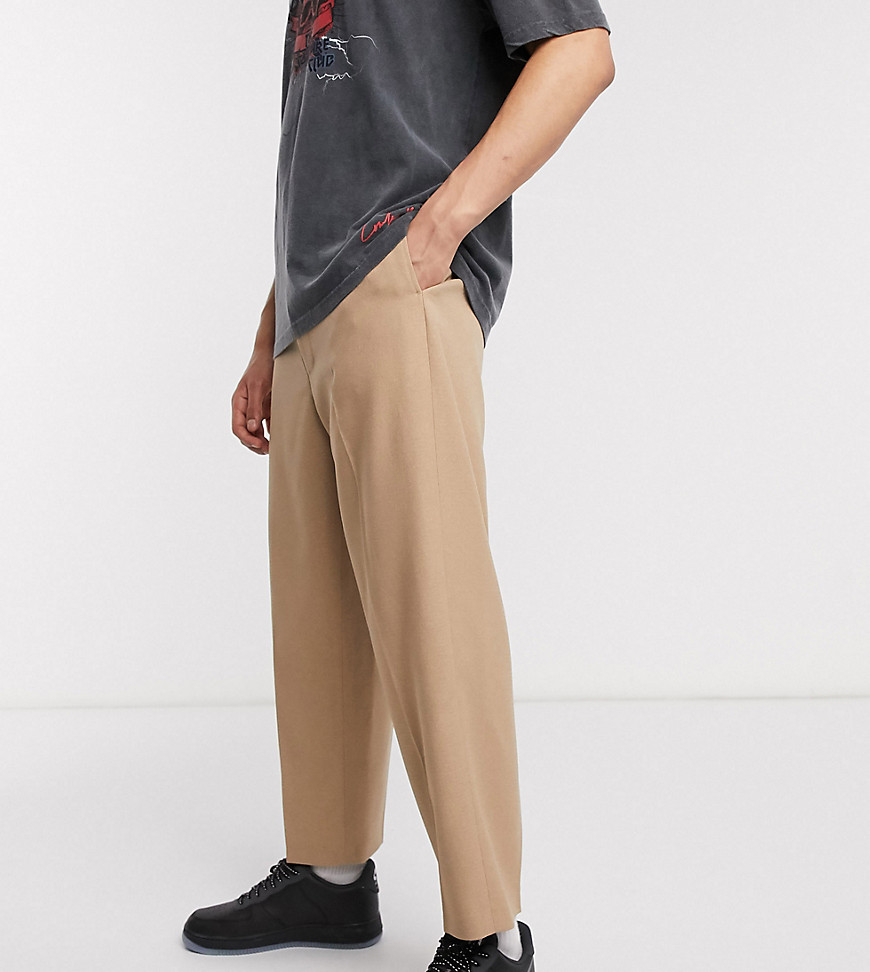 Reclaimed Vintage - Pantaloni con fondo ampio cammello-Marrone