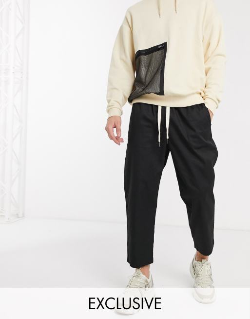 Reclaimed vintage - Pantaloni cropped comodi neri 