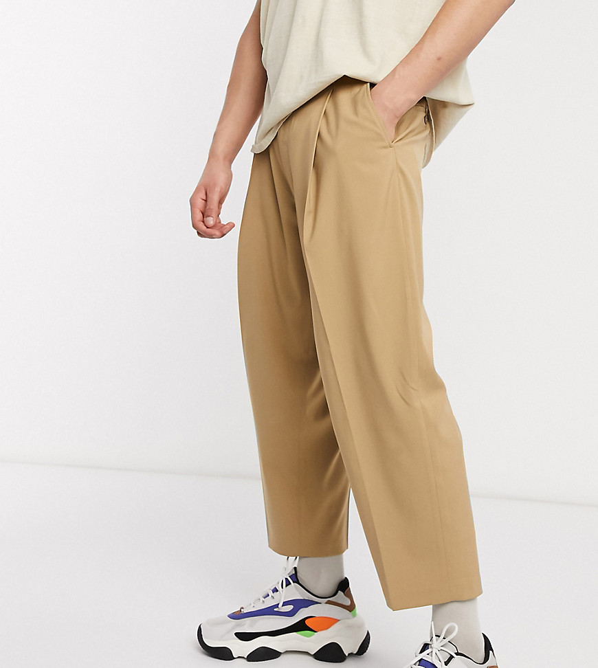 Reclaimed vintage - Pantaloni eleganti con fondo ampio-Marrone
