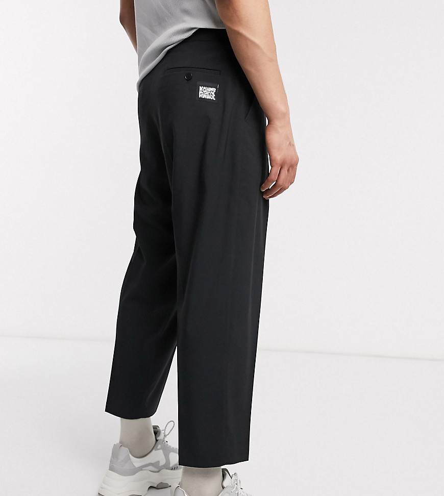 Reclaimed vintage - Pantaloni eleganti con fondo ampio-Nero