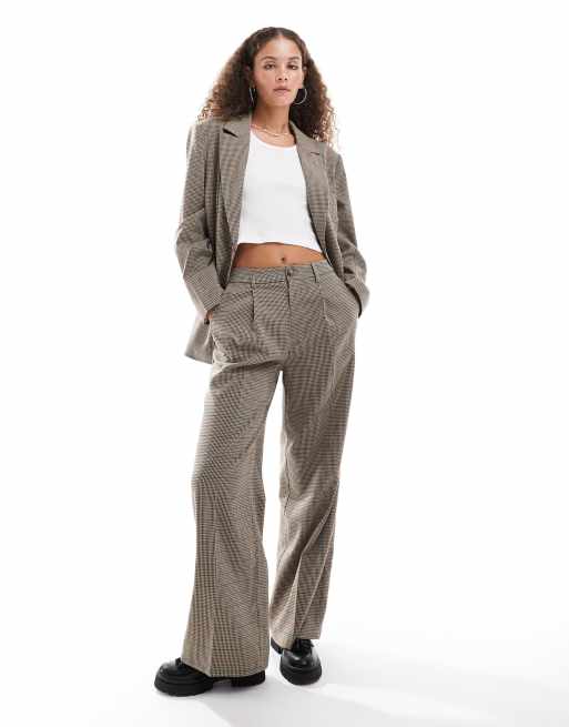 Reclaimed Vintage - Pantaloni sartoriali a fondo ampio a quadri