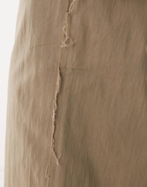 Reclaimed Vintage Pantaloni sfrangiati beige