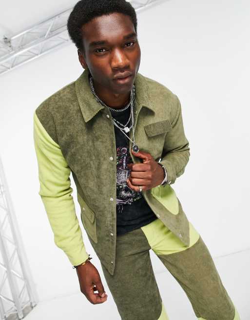 Patchwork corduroy jacket mens sale