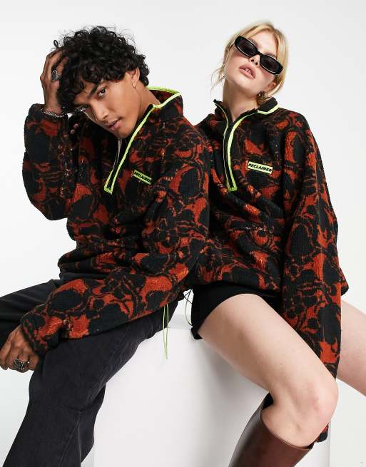 Reclaimed Vintage - Pile unisex multicolore con stampa
