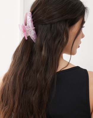 Reclaimed Vintage - Pinza per capelli rosa a forma di stella marina - view 1