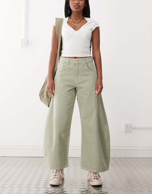 Reclaimed Vintage - Pistaciegrønne jeans med tøndeformede ben
