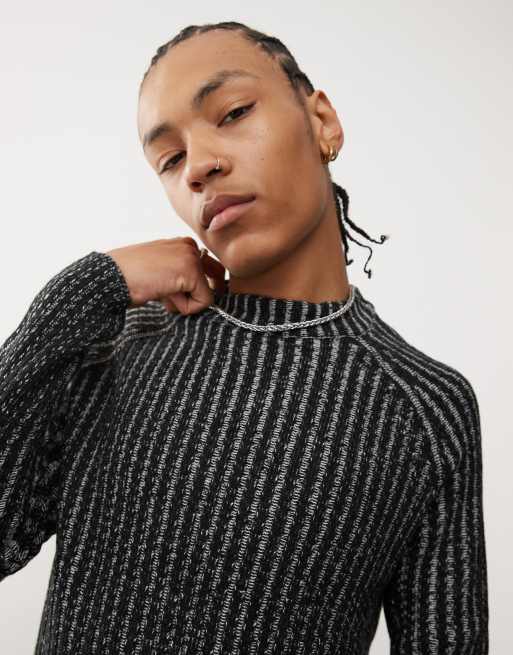 Reclaimed Vintage plated long sleeve sweater in black ASOS