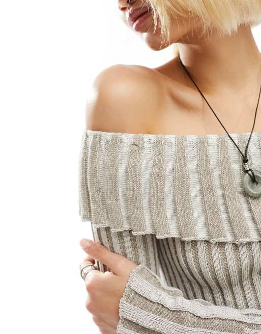 Asymmetrical off shoulder sweater top