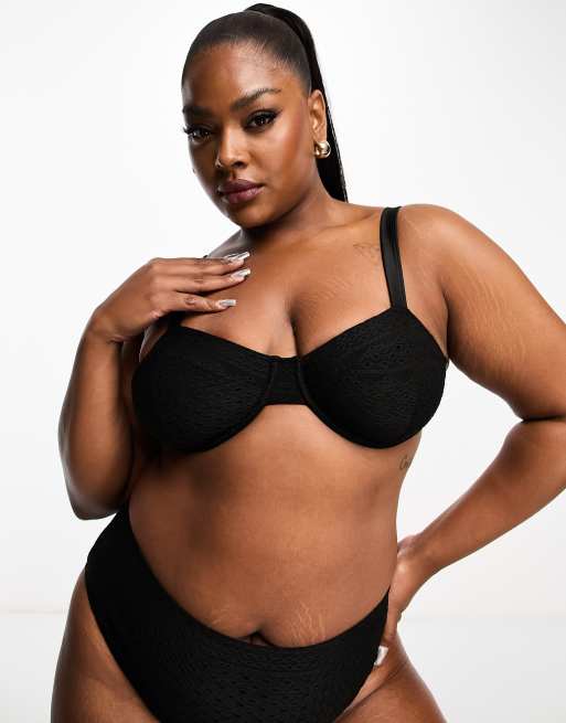 Plus size black bikini store