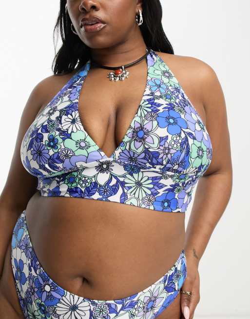 The Charlotte Retro Halter Bikini Swim Top