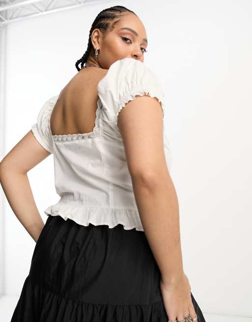 Plus size 2024 white skirt vintage
