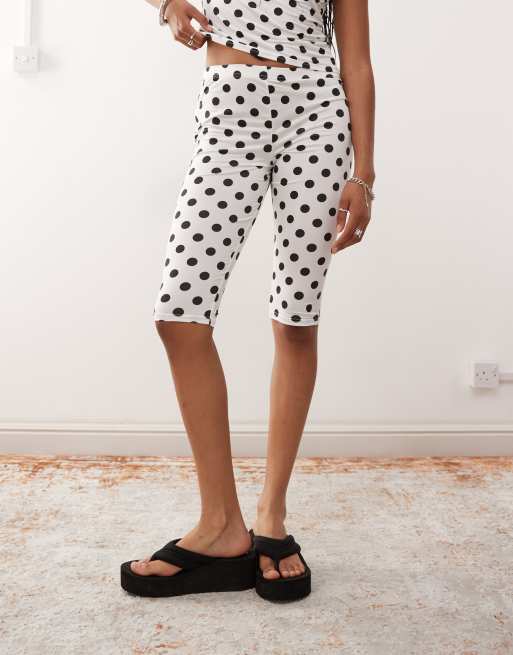 Reclaimed Vintage polka dot print capri pants in white - part of a set, 3 of 5