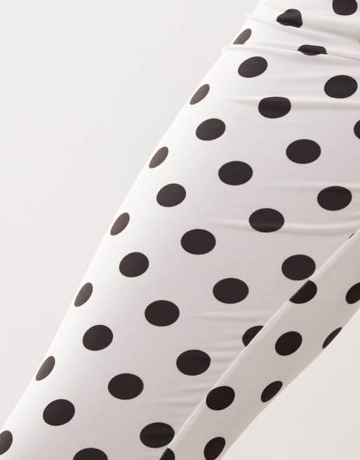 Reclaimed Vintage polka dot print capri pants in white - part of a set, 4 of 5