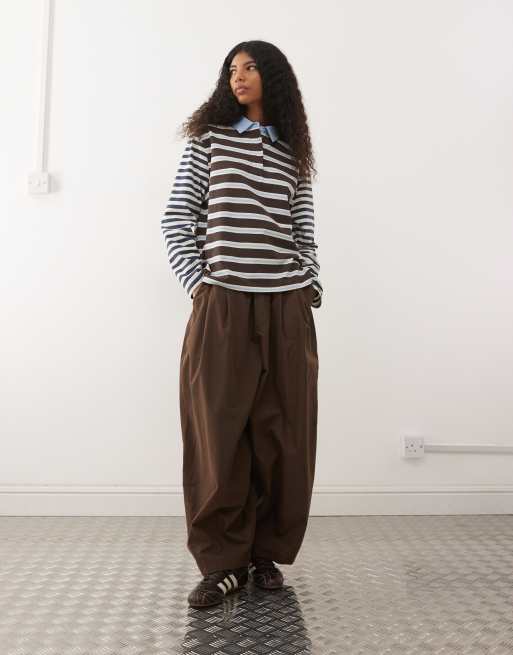 Reclaimed Vintage - Polo à rayures effet rapiécé - Multicolore