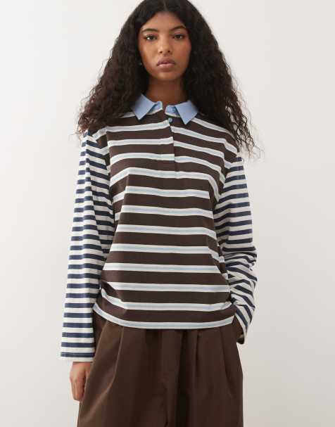 Reclaimed Vintage – Polo-Oberteil mit mehrfarbigem Streifenmuster - view 1