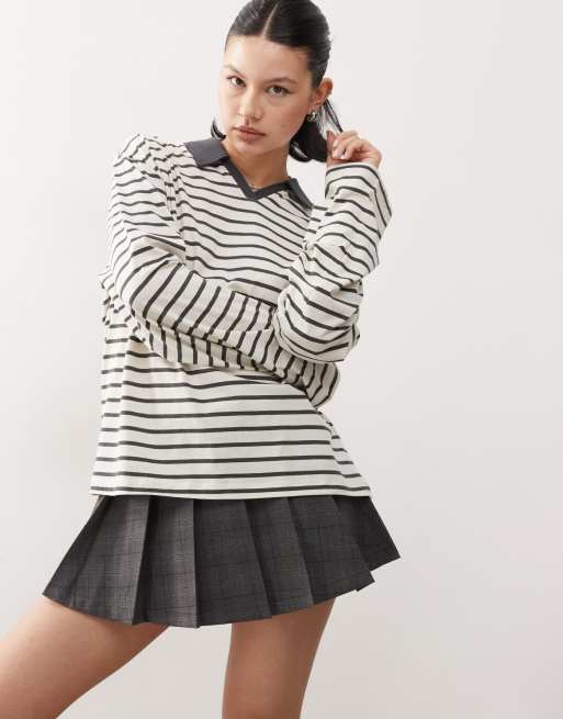 Reclaimed Vintage - Polo stile rugby oversize a righe