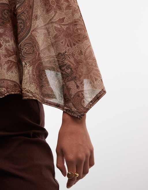 Reclaimed Vintage Poncho-Oberteil mit Paisley-Print, 4 von 4