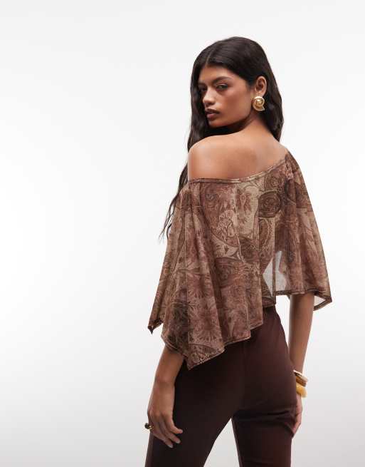 Reclaimed Vintage poncho z wzorem paisley, 3 z 4