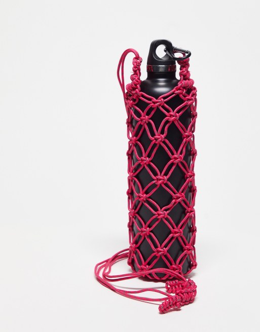 Reclaimed Vintage - Porte-bouteille unisexe en crochet - Rose