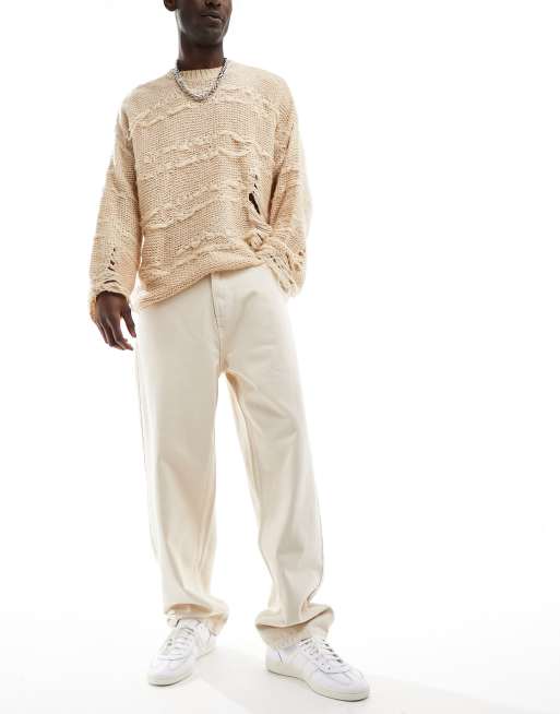 Reclaimed Vintage - Posede beige dad-jeans i 90'er-stil
