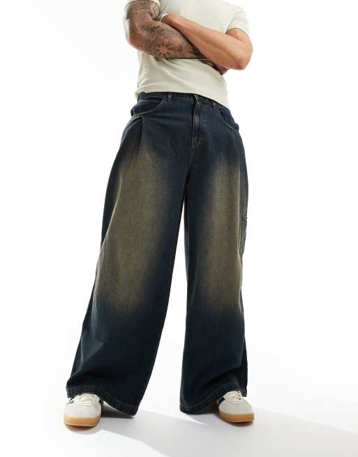 Reclaimed Vintage - Posede jeans i mørkeblå vask, 3 af 5