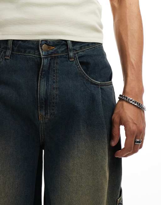 Reclaimed Vintage - Posede jeans i mørkeblå vask, 4 af 5