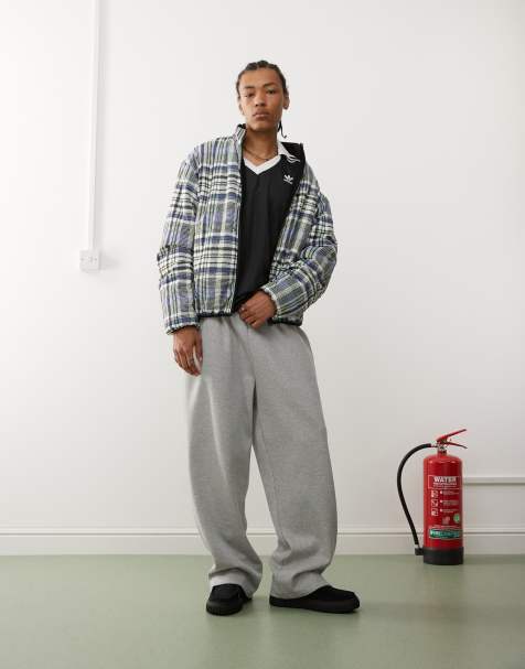 Reclaimed Vintage puffer coat in check - view 1