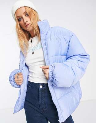 Reclaimed Vintage puffer jacket in blue