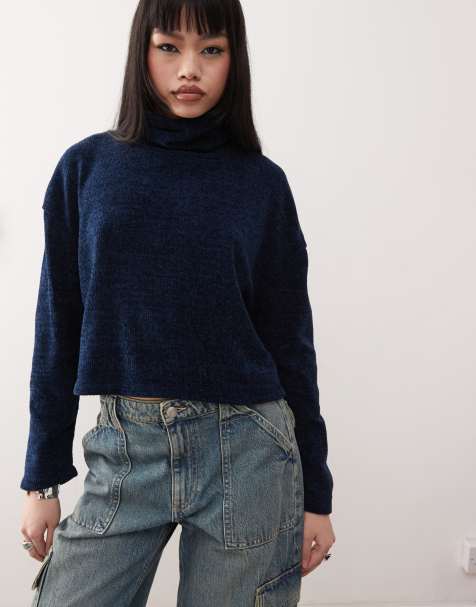 Reclaimed Vintage - Pull col roulé - Bleu marine - view 1