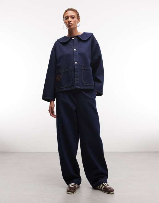 Reclaimed Vintage pull on barrel jean co-ord