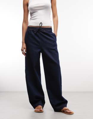 Reclaimed Vintage Peter Pan Collar Denim Shirt - Part Of A Set-blue