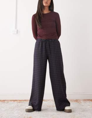 Reclaimed Vintage Pull On Barrel Leg Pants In Burgundy