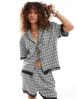 Reclaimed Vintage Pull On Boxer Shorts In Gingham-multi