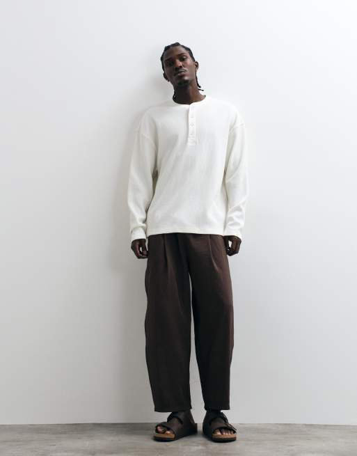 Reclaimed Vintage pull on-byxor i khaki, 3 av 5