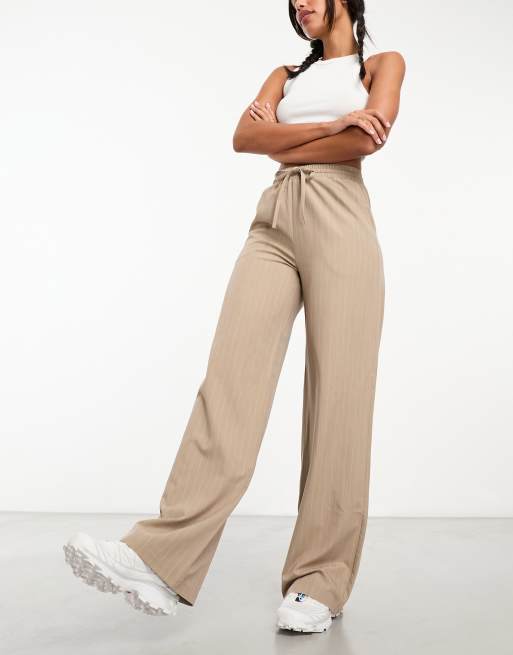 Reclaimed Vintage pull on pants in brown pinstripe