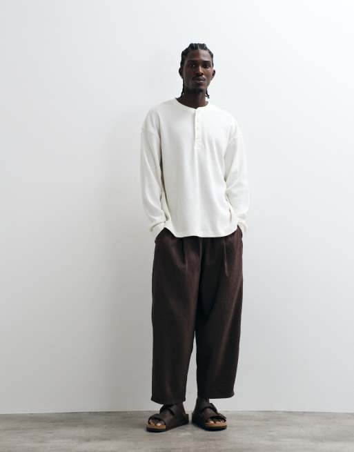 Reclaimed Vintage pull on pants in khaki, 1 of 5
