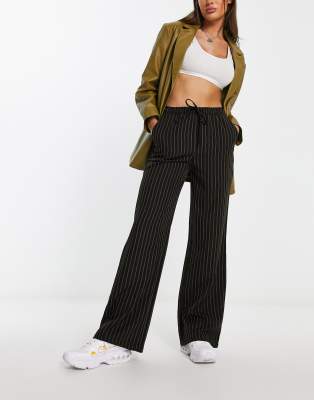 pull on pants in pinstripe-Multi