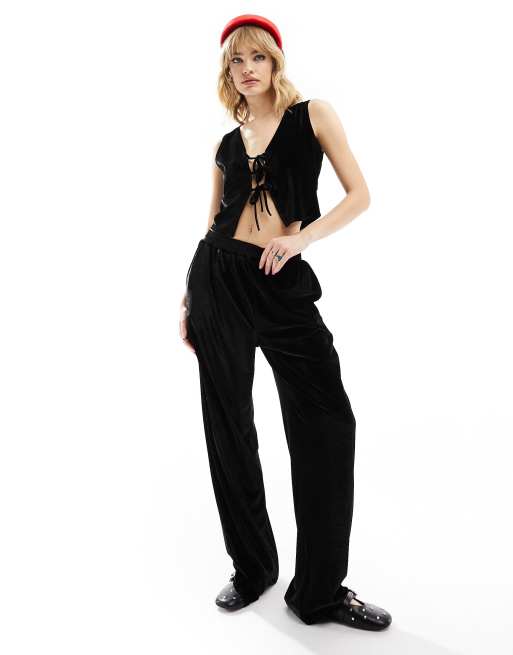 Reclaimed Vintage pull on pants in velvet ASOS