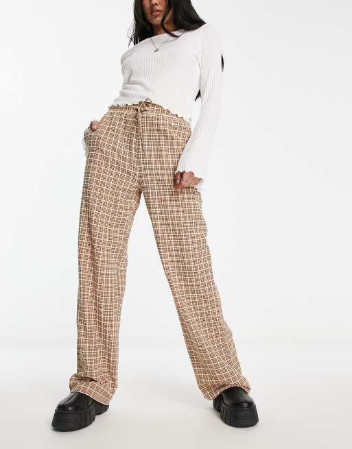 Pull on plaid pants clearance