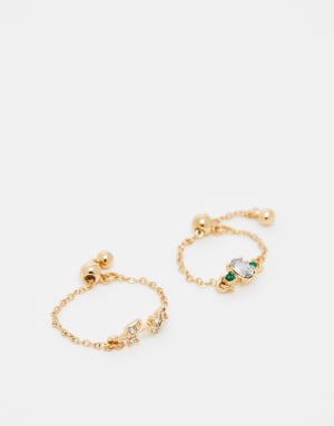 Reclaimed Vintage puller rings with flowers in gold