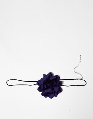 purple corsage belly chain-Black