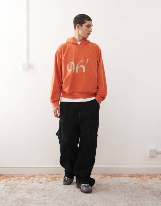 Reclaimed Vintage oversized hoodie with graphic in washed red