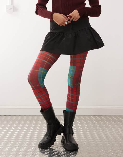 Reclaimed Vintage – Rajstopy w kratkę tartan