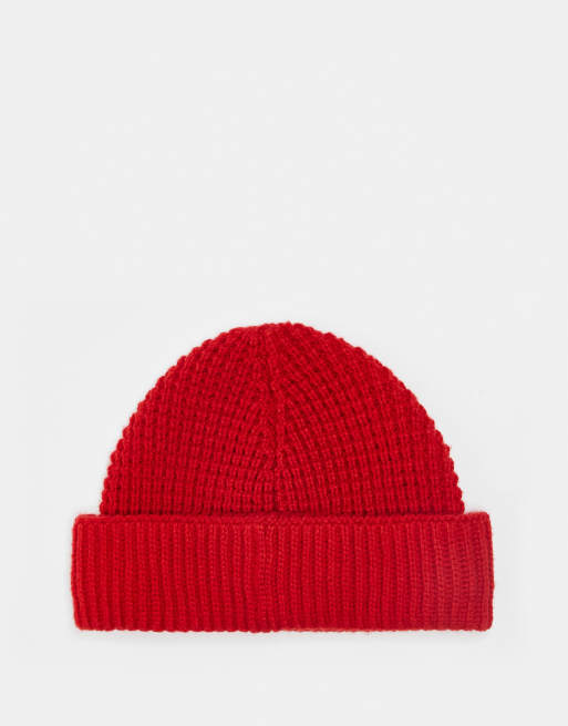 Reclaimed Vintage - Rød unisex-hue med vaffeltekstur, 3 af 3