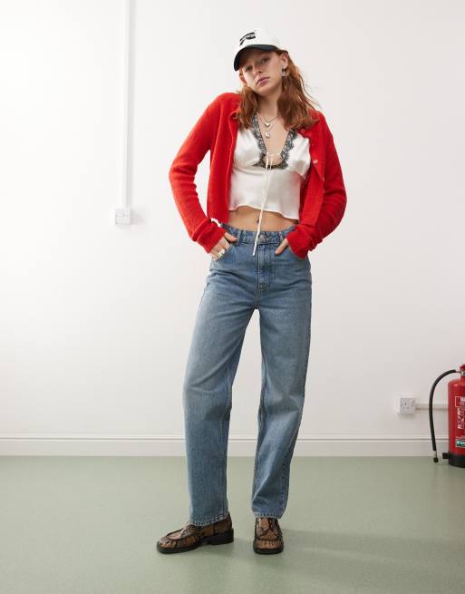 Reclaimed Vintage - Rechte jeans in blauwe wassing