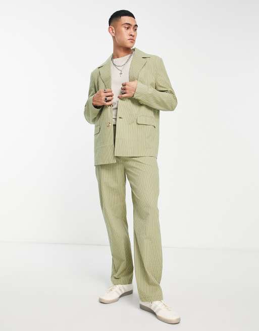 Reclaimed Vintage regular blazer in summer pinstripe, 4 of 5
